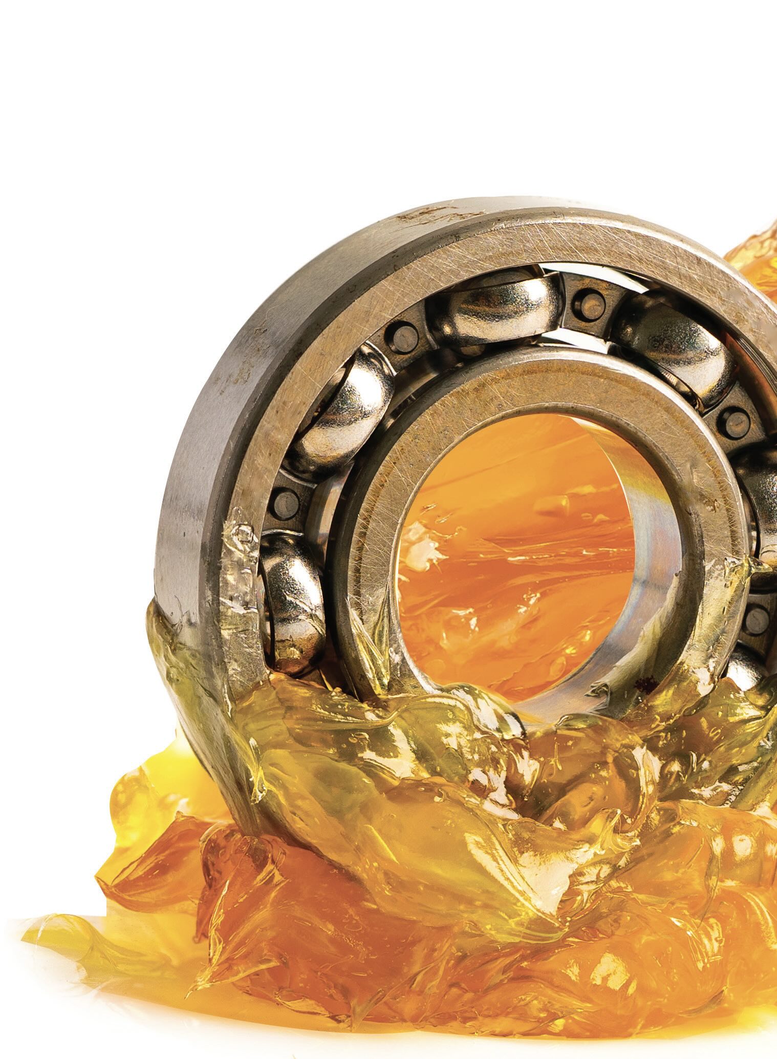 A bearing with orange grease