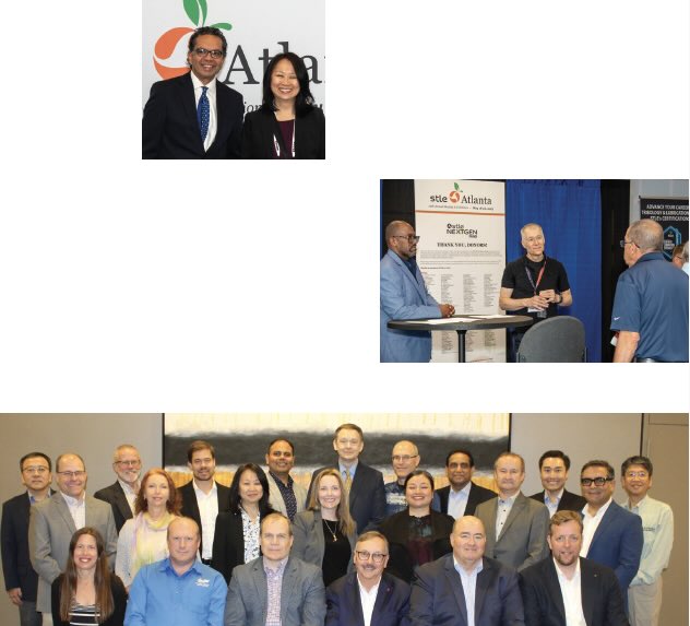 A photo collage of STLE volunteers and staff, including the board of directors