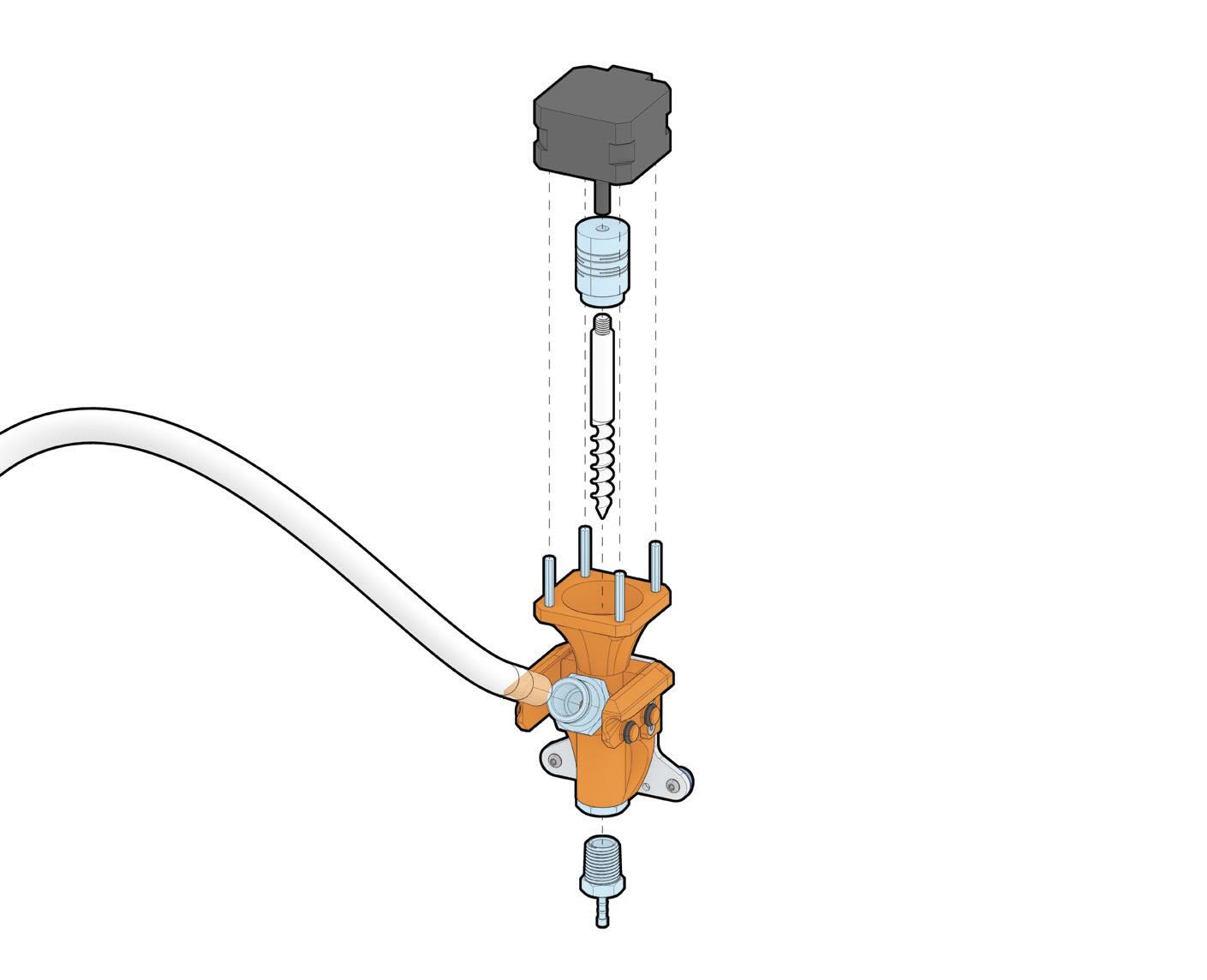The Fungibot is used to transport a Mycofluid, prepared from mycelium, to the 3D printer for conversion into a part that can be used in packaging. 